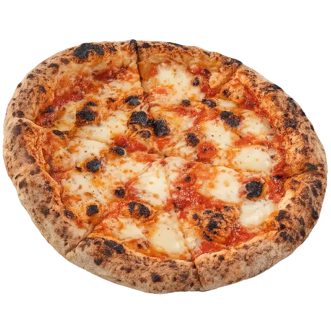 Pizza Margherita neapolitańska - Fratelli Polacchi Garwolin Pizza Margherita neapolitańska z mozzarellą fior di latte i bazylią w pizzerii Fratelli Polacchi w Garwolinie